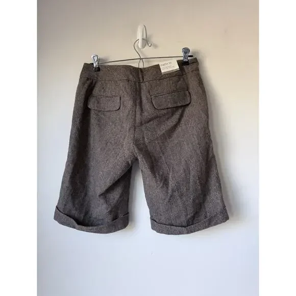 NEW Banana Republic 6 Herringbone Martin Fit Shorts 100% Wool Brown - Picture 2 of 8